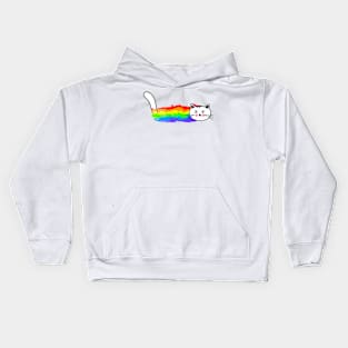 Cat Rainbow Fire LGBT Pride Month Support Kids Hoodie